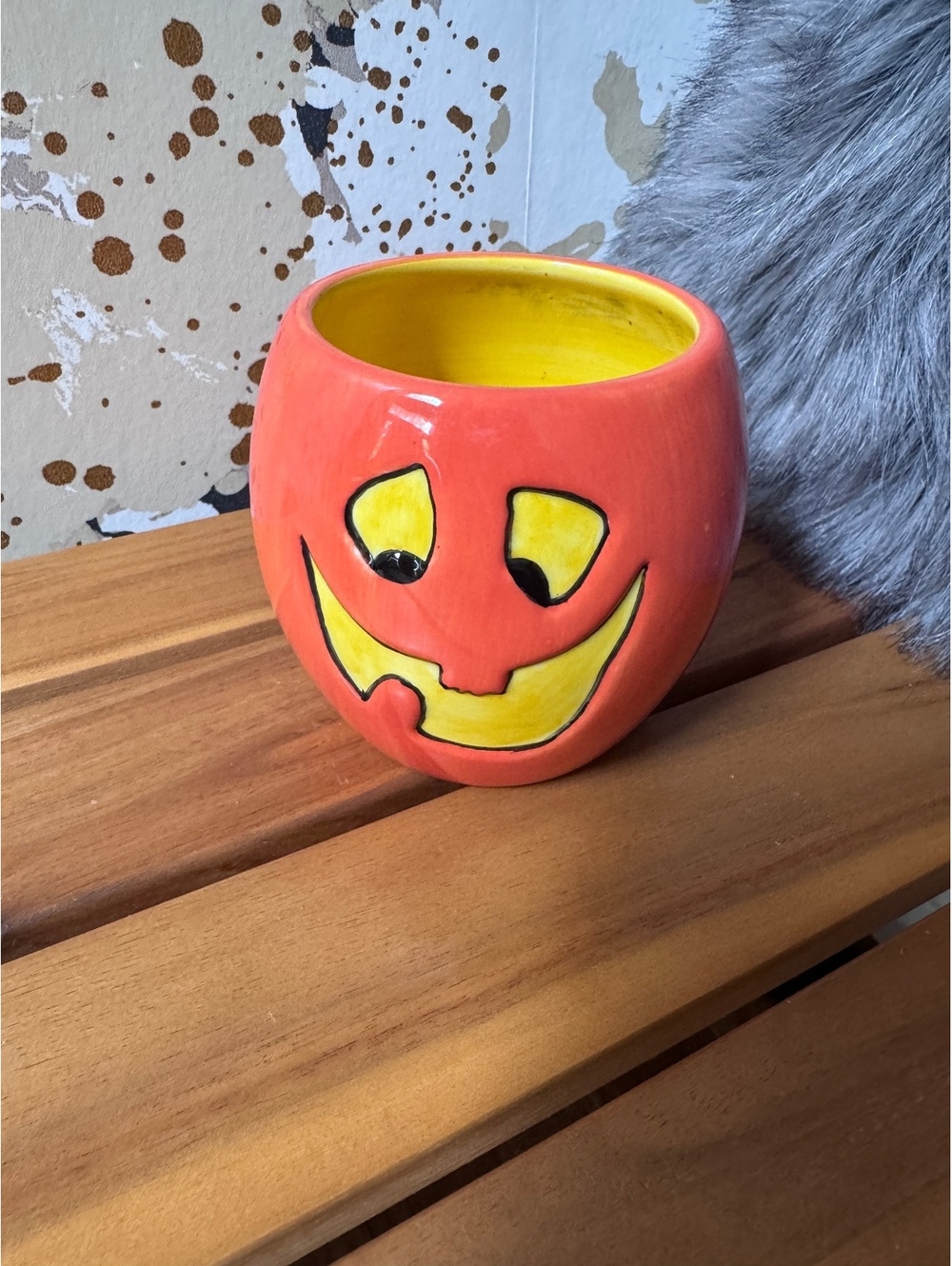 Vintage White Barn Candle Co Ceramic Jack O’ Lantern Pumpkin Planter Tea Light